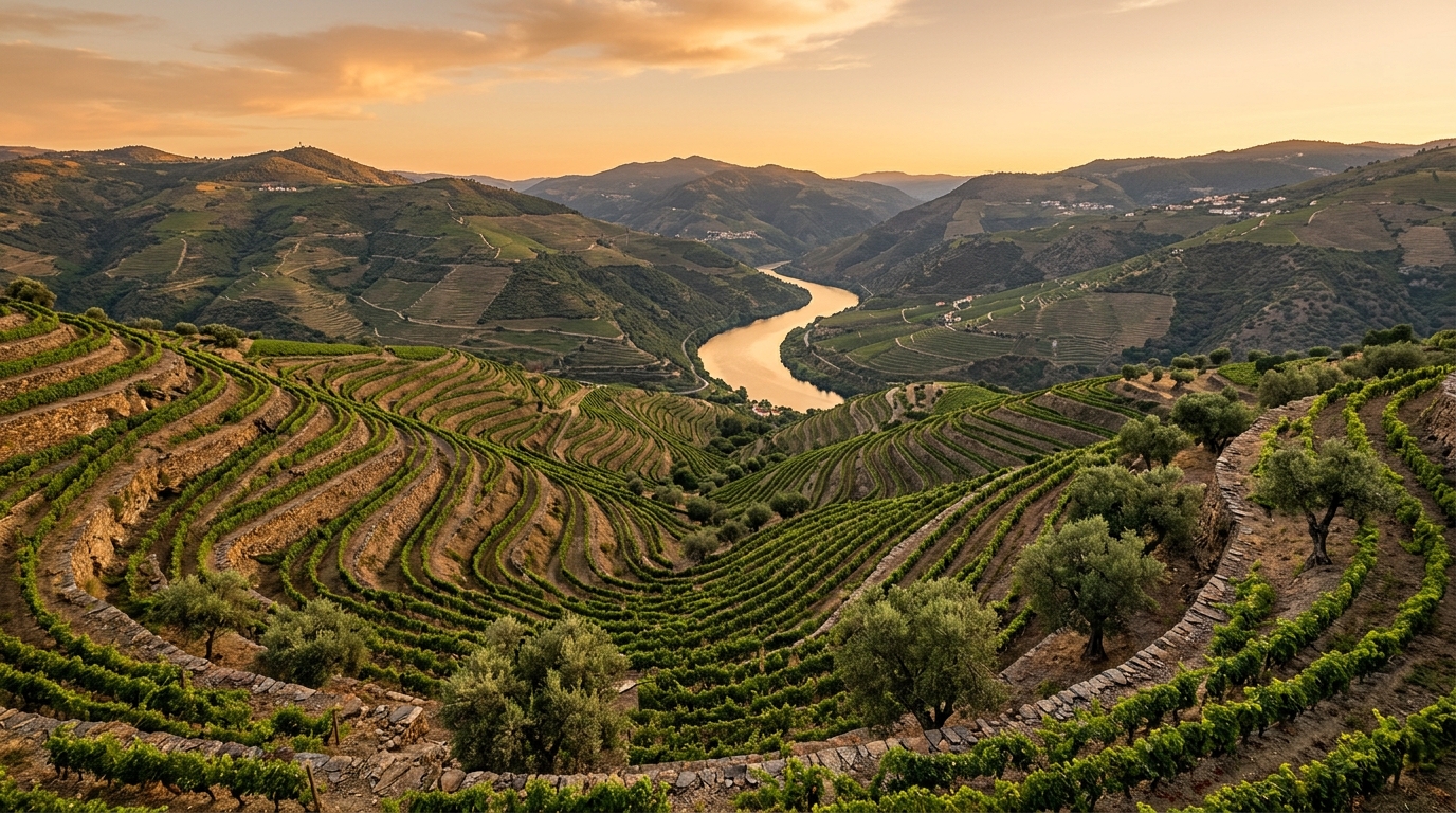 Vinhedos em socalcos do Douro Superior em Freixo de Numão
